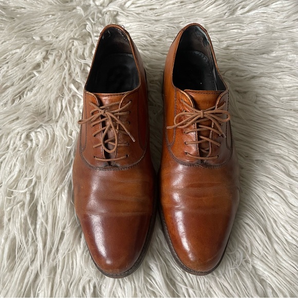 Cole Haan NikeAir C10244 Lace Up Oxford Madison Cognac Brown Dress Shoes Size 10 - Picture 3 of 10